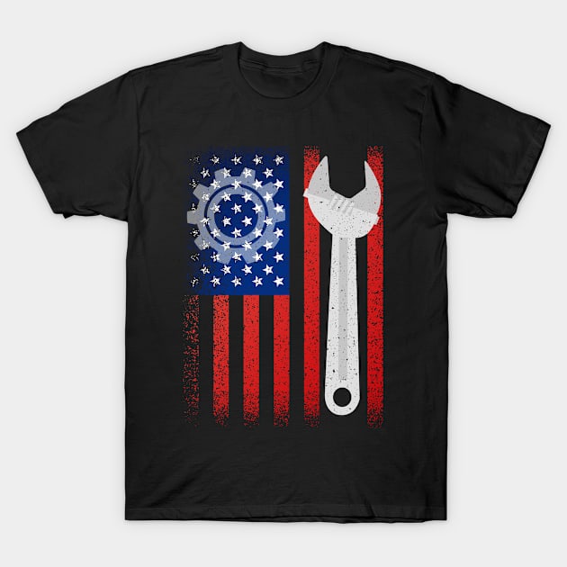 Mechanical Flag T-Shirt by oyshopping